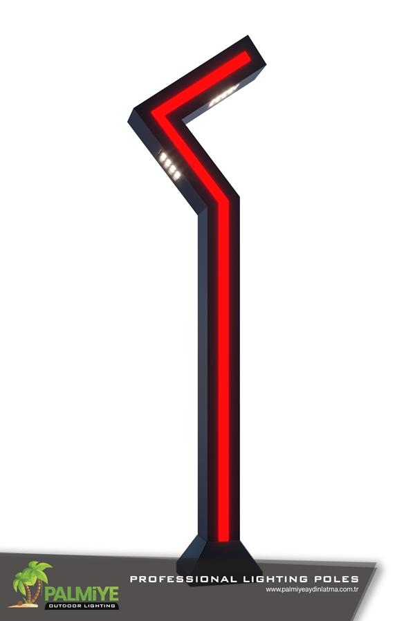 gövdesi ledli bollard - LOTUS RED
